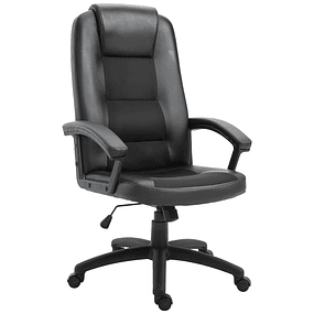 Swivel Office Chair with Adjustable Height Tilt Function Armrests and High Backrest 64x65x113-123 cm Black