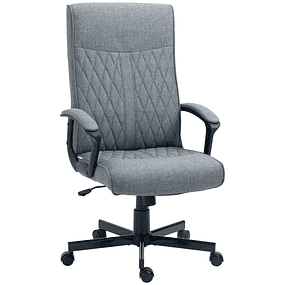 Cadeira de Escritório Giratória 360° com Encosto Alto Altura Ajustável e Função de Inclinação 65x65x102-112,5cm 