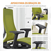 Cadeira de Escritório Giratória Ergonômica com Altura Ajustável Apoio para os Braços Apoio para a Cabeça e Encosto Alto de Malha 66,5x66x120-128cm Verde 