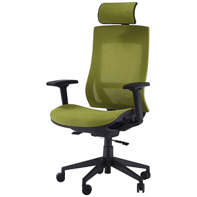 Cadeira de Escritório Giratória Ergonômica com Altura Ajustável Apoio para os Braços Apoio para a Cabeça e Encosto Alto de Malha 66,5x66x120-128cm Verde 