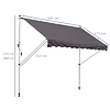 Toldo Manual plegable de aluminio de 3x1,5 m de altura ajustable con manivela, toldos impermeables para exteriores, toldos para Patio