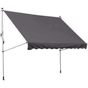 Aluminum Folding Manual Awning 3x1.5m Height Adjustable with Hand Crank Outdoor Waterproof Awnings Patio Awnings
