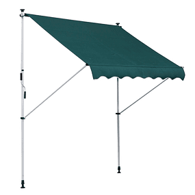 Retractable Manual Awning 200x150 cm with Aluminum Handle Adjustable Angle Solar Shade for Balcony Garden Patio