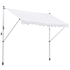 Outdoor Retractable Manual Awning 300x150x170-280cm Height Adjustable Roll-Up Awning with Crank Solar Shade for Terrace Balcony Garden