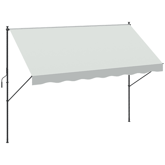 Toldo Manual Retrátil Ajustável com Manivela Proteção Solar UV40+ para Varanda Jardim 300x170x200-290cm