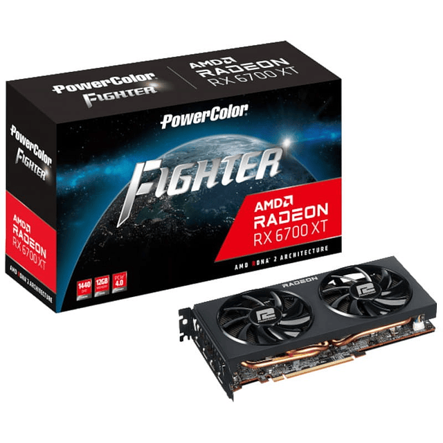 PowerColor Fighter AMD Radeon 6700 XT 12 GB GDDR6 - Tarjeta gráfica