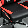 Silla ergonómica para juegos Silla reclinable para videojuegos con reposacabezas de altura ajustable y almohada lumbar 63x67x119-127cm Rojo y negro