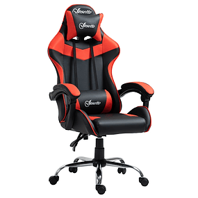 Ergonomic Gaming Chair Recliner Video Game Chair with Adjustable Height Headrest and Lumbar Pillow 63x67x119-127cm Red and Black
