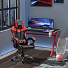 Silla ergonómica para juegos Silla reclinable para videojuegos con reposacabezas de altura ajustable y almohada lumbar 63x67x119-127cm Rojo y negro