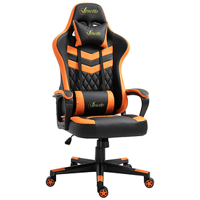 Ergonomic office gaming chair Height adjustable swivel 61x70x121-129 cm - Orange