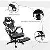 Silla de oficina ergonómica para juegos Respaldo reclinable regulable en altura con reposapiés 65x70x118,5-128,5 cm