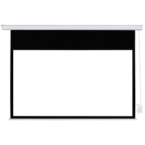 80 Inch Electric Projection Screen Motorized Projection Screen 16:9 Format with Remote Control for Cinema am Home Outdoor Party 209x7.5x142cm White