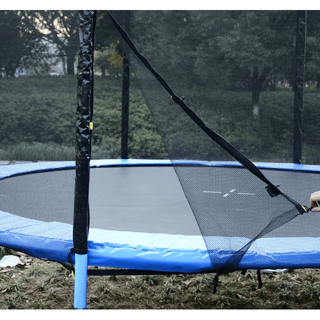 Trampolín Ø244cm con red de seguridad Juego de trampolín para jardín Máx. 100kg Azul y Negro