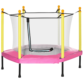 Trampoline for Children 95x85 cm with Safety Net Trampoline for Children 3-6 Years 122x122x97 cm Pink