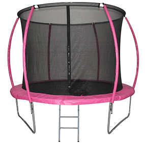 Garden Trampoline Φ244cm Trampoline for Children and Adults cm Safety Net Edge Cover and Outdoor Ladder Pink