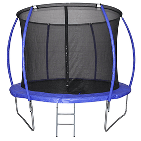 Garden Trampoline Φ244cm Trampoline for Children and Adults cm Safety Net Edge Cover and Outdoor Ladder Pink - Blue