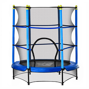 Trampoline for Children over 3 Years Children's Trampoline with Safety Net and Steel Structure for Indoor and Outdoor Load 45kg 140x140x160cm - Blue