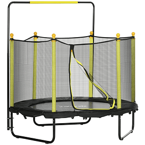 Trampolim Infantil com Rede de Segurança Barra Ajustável para Interior e Exterior Ø140x120-140 cm