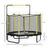Trampolín Infantil con Red de Seguridad Barra Regulable para Interior y Exterior Ø140x120-140 cm