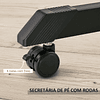 Escritorio de pie ajustable en altura 2 en 1 Mesa portátil móvil con 4 ruedas Bandeja para teclado Estación de trabajo 65x45x75-115cm Negro