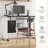Mesa de ordenador con cajonera y soporte para CPU Escritorio de oficina 100x52x75cm Blanco y negro