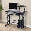 Computer desk with 1 drawer and keyboard tray for office Wood MDF Iron 90x50x95 cm Black