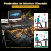 Mesa gaming para jogos secretária com suporte para monitor e fones de ouvido 140x60x90 cm Preto 