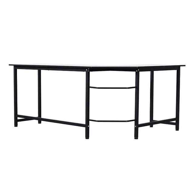 Corner Desk L Shaped Steel Framed Computer Table 168x120x75cm Black