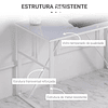 Escritorio con Encimera Cristal Templado Carga Máxima 80kg Estilo Moderno para Oficina Estudio Dormitorio 120x60x74,5cm