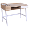 Mesa de Ordenador con Cajones Estante Compartimentos Almacenaje 100x55x81,5 cm Madera y Metal