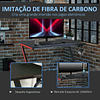 Secretária Gaming Secretária Ergonômica para Computador com Porta Copos Gancho para Fones de Ouvidos e Orifício para Passar os Cabos Efeito Fibra de Carbono 120x60x75cm Preto 