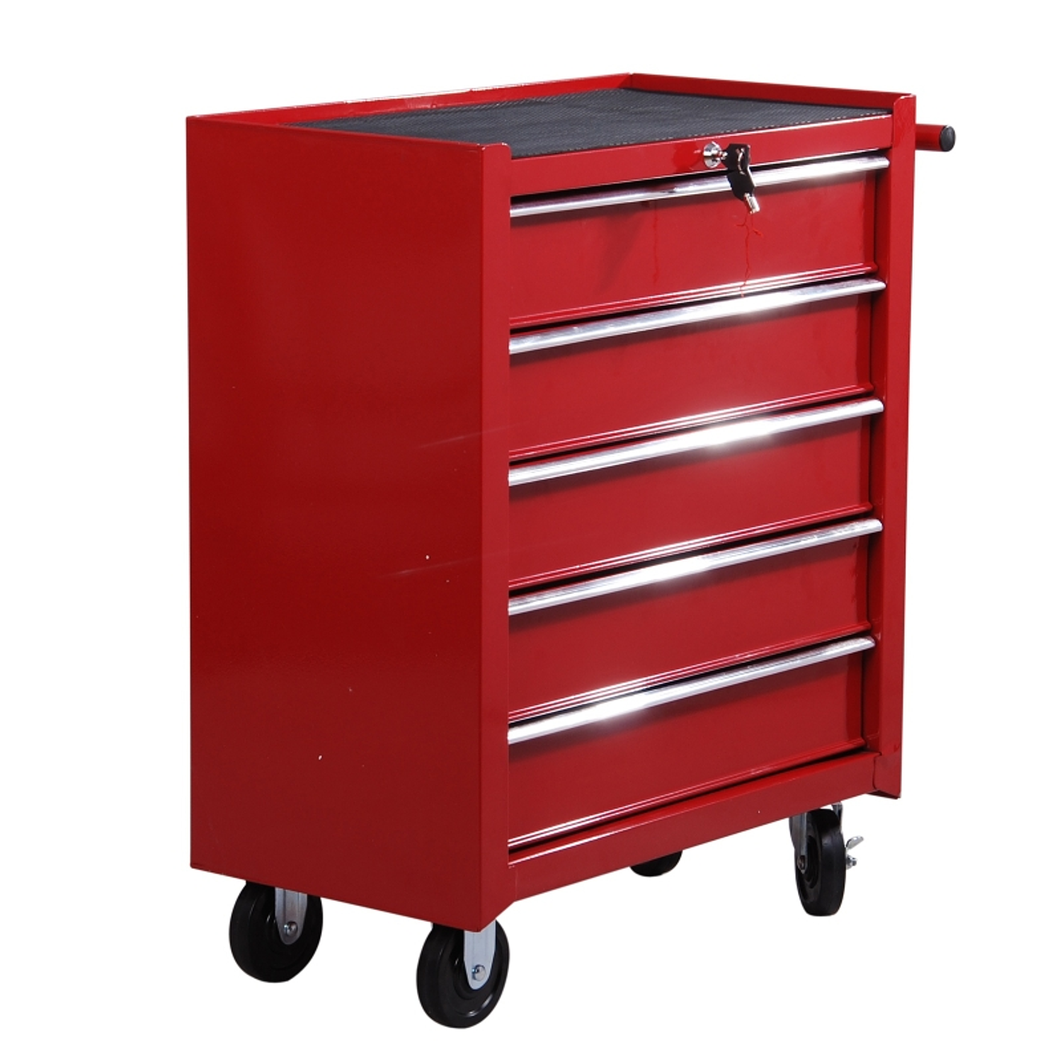 Tool trolley with 5 drawers and 4 steel wheels 67.5x33x77 cm 1