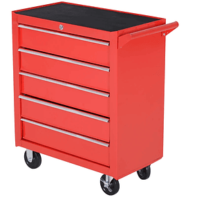 Tool Cart with Locking Wheels Storage Cabinet for Garage Workshop and Home Steel Sheet 69x33x75cm Red