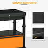 Height Adjustable Mechanical Bench with Wheels 3 Drawers and Open Shelf Garage Tool Trolley 46x36,5x45cm Black and Orange