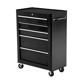 Steel Tool Trolley with 5 drawers and 4 wheels 61.5x33x85 cm - Black