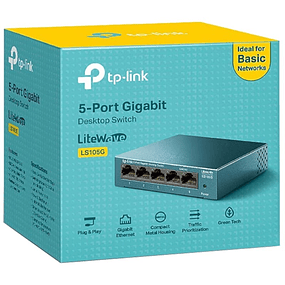 TP-Link LS105G Switch de mesa 5 portas 10/100/1000 Mbps Azul