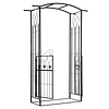 Arco de jardín con puerta de celosía metálica con cerradura para plantas trepadoras Patio 131x49x212 cm Color Negro mate