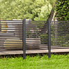 Valla exterior de acero para jardín con barrera de revestimiento PE para animales 93x22x120cm Marrón