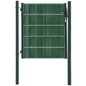 Porta de Vedação de Jardim Aço com Tecido Opaco Maçaneta de Fechadura 3 3 Chaves Porta de Vedação para Exterior Pátio Terraço 97x150cm Verde 