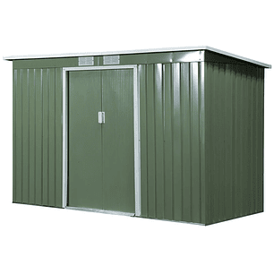 Abrigo de Jardim 280x130x172cm Abrigo de Exterior de Aço Galvanizado com Porta Corredeira e Ventilações Verde Claro 