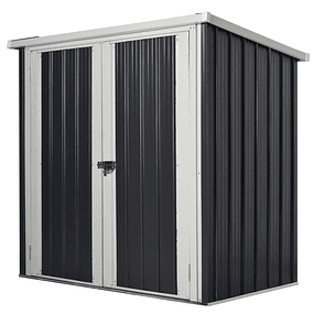 Galvanized Steel Garden Shed 1.26 m² with 2 Doors for Tool Storage 147x86x134 cm Black