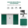 Garden Shed 280x130x172cm Galvanized Steel Outdoor Shed with Sliding Door and Green Vents