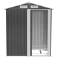 Abrigo de Jardim de 2m² 152x132x188cm Abrigo de Exterior de Aço Galvanizado com Porta Corredeira e Ventilações para Armazenamento de Ferramentas Cinza - Thumbnail 9