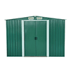 Garden Shed 258x206x178cm 5.3m² Galvanized Steel Shed with Sliding Doors and Vents for Storage of Tools Green Gardening