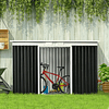 Garden Shed 280x130x172cm Galvanized Steel Outdoor Shed with Sliding Door and Dark Gray Vents