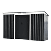 Garden Shed 280x130x172cm Galvanized Steel Outdoor Shed with Sliding Door and Dark Gray Vents