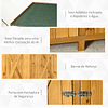 Gabinete de jardín de madera 140x75x160cm Cobertizo de almacenamiento de herramientas con estante móvil y ganchos