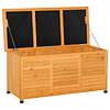 Baúl de almacenamiento Baúl de jardín de madera con tapa abatible y diseño de contraventana 127x56x60 cm