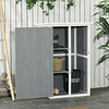 Armario de jardín de madera para herramientas con 3 baldas interiores puerta con pestillo y techo de asfalto 75x56x115cm