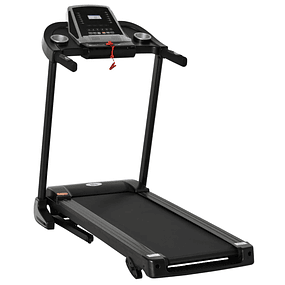 Foldable Electric Treadmill Motor 500W Portable Treadmill with 12 Programs LED Screen Bottle and Wheel Holder 142x66x127cm Black